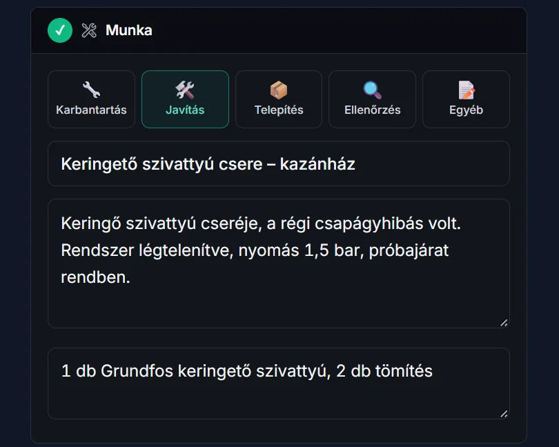 YouCRM munkalap – Gyors munkalap telefonon